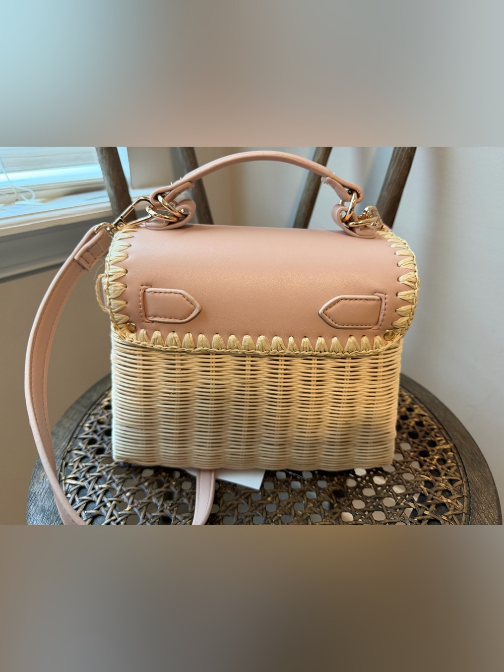 BTB LOS ANGELES Louis Rattan Top-handle Bag NWT - Picture 6 of 11